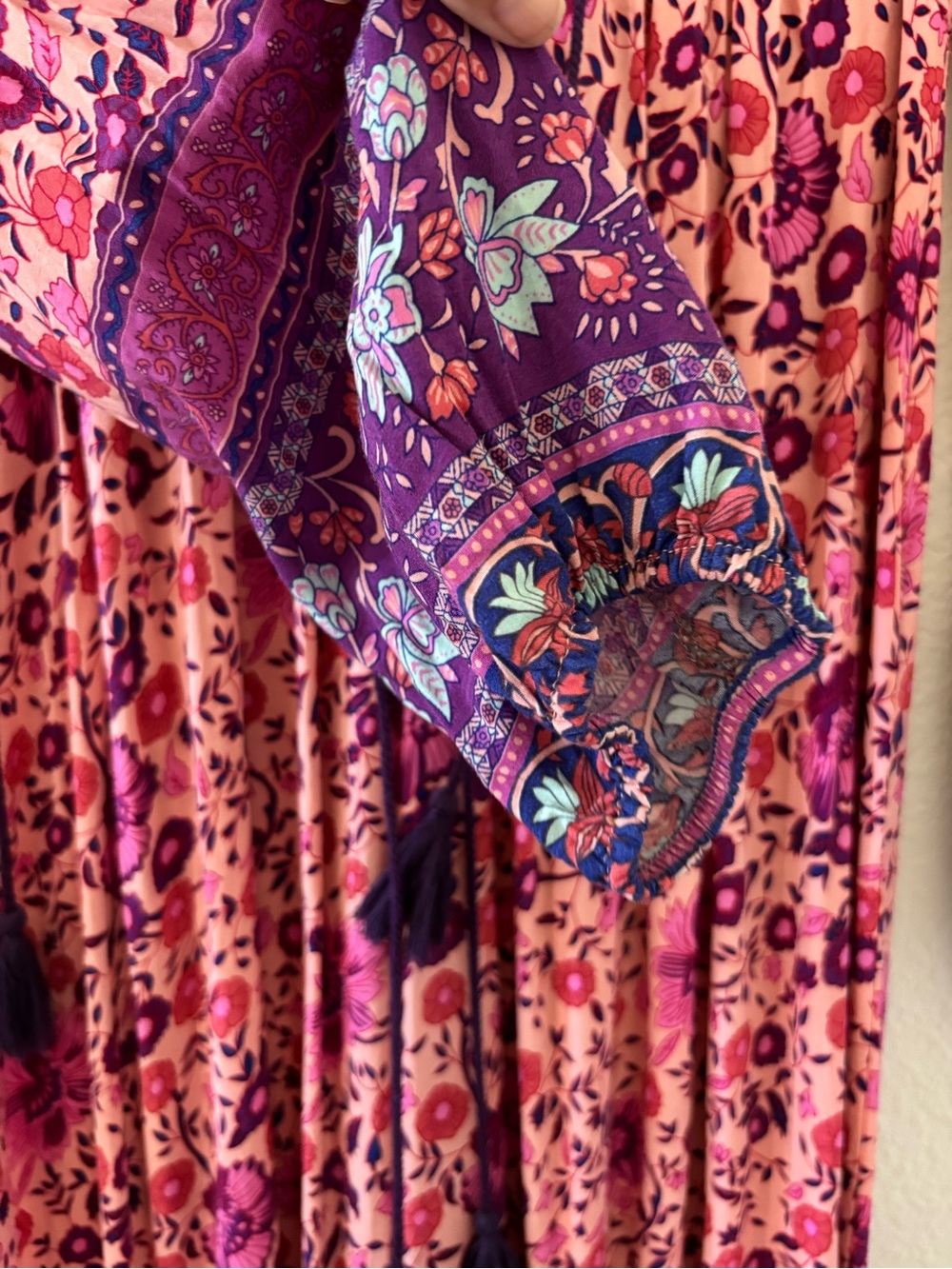 Boho Pink and Purple Maxi /midi Dress small - Picture 9 of 12